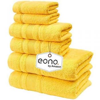 Eono by Amazon, Toallas de SPA y Hotel Juego de Toallas de 6 Piezas, 2 Toallas de baño, 2 Toallas de Mano y 2 toallitas