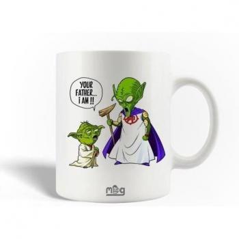 Taza de Cerámica Dragon Ball Z Namek y Star Wars Yoda - 30 cl - Compatible con Lavavajillas