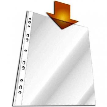 Fundas de documentos A4 DURABLE, 100 unidades, PP, cristal claro, apertura superior, 50-60 micras