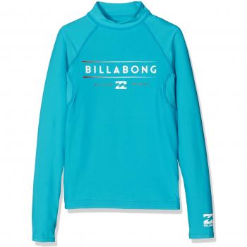 Billabong Niños Unity Long Sleeve Boy Rashguard, primavera/verano, infantil, color azul turquesa, tamaño 8