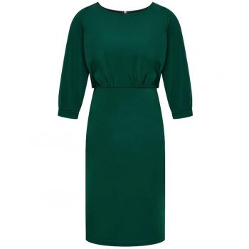 Green Crepe Midi Dress - PINKO, Short Dresses, Female, Color: Green, Size: M