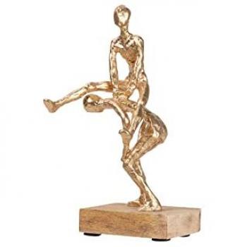Figura Decorativa Pareja de Poliresina y Madera Mango 19x13x32 cm