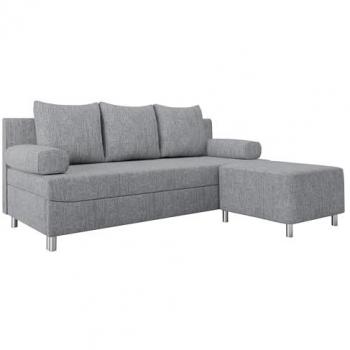 Conjunto de muebles tapizado Comfivo 108, sofá cama con función de descanso, caja de ropa de cama, gris, tapiz