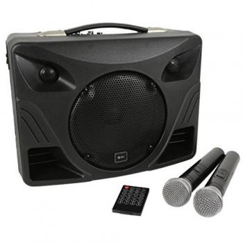 QTX Delta 50W Portable PA System with Bluetooth, Two Wireless Microphones & Remote Control