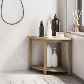 Mesa de centro auxiliar de madera maciza de teca 45x45x45 cm Marrón