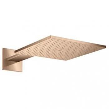 Cabezal de Ducha Hansgrohe Axor 300x300 mm, 2 Jets, Conexión a Pared, Brazo de Ducha 450 mm, Color Oro Rojo Pulido