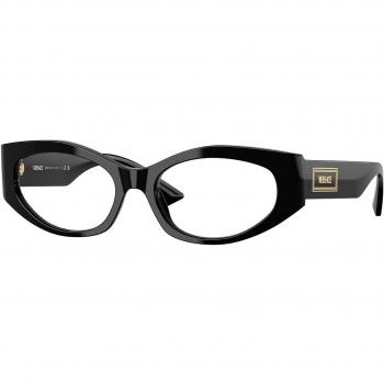Versace VE3369 GB1 Women's Geometric Black Eyeglasses - 51mm Frame Only - Blue Light Block Available