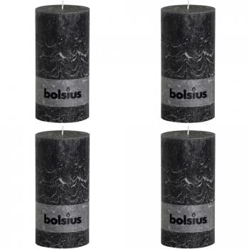 4 x Bolsius Vela del Pilar Rústica 200 x 100 mm Gris Oscuro