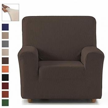 Eiffel Textile Funda Sillon Elastica Protector Adaptable Rústica, Marrón, 1 Plaza