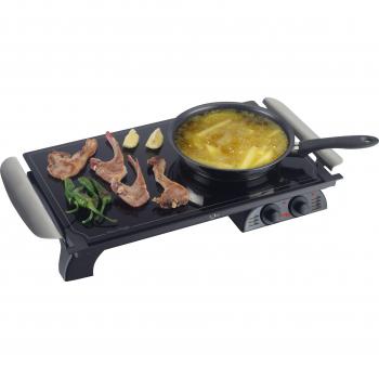 Jata GR3A Plancha de Asar, 2000 W, Acero Inoxidable, Negro
