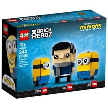 Lego BrickHeadz Gru Stuart y Otto 40420 - Set de construcción de personajes, incluye figuras de Gru, Stuart y Otto, 415 piezas, diseño detallado y colorido, ideal para coleccionistas y fans de la franquicia