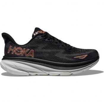 Hoka Clifton 9 Women's Running Shoes - Black/Rose Gold