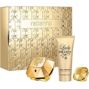 Paco Rabanne Lady Million Gift Set - 80ml Eau de Parfum with Body Lotion and Miniature