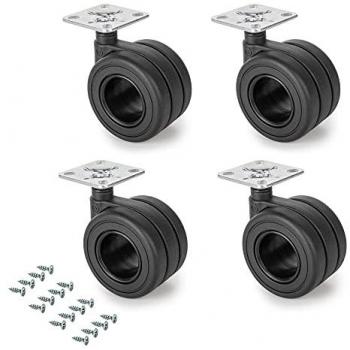Kit de Ruedas Hole con Placa de Montaje, Ø 65mm, Pintado Negro, Acero y Plástico