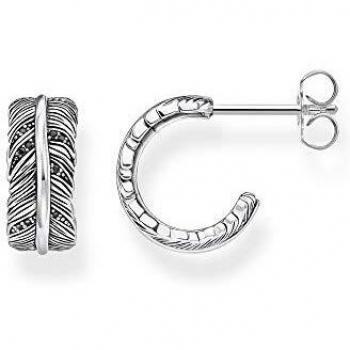 Pendientes de aro de pluma de plata Thomas Sabo Feder CR653-643-11