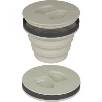 Taza X-SEAL & GO M Beige Sea to Summit con tapa hermética, diseño compacto, resistente a caídas, apta para lavavajillas y microondas, ideal para bebidas frías y calientes
