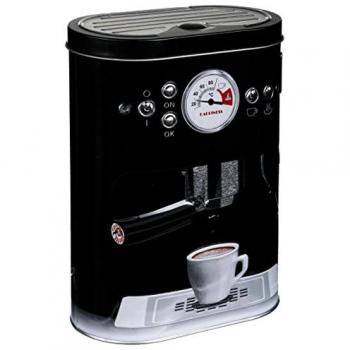 Cafetera Rectangular de Metal 5five Simply Smart - Caja para Café Negra