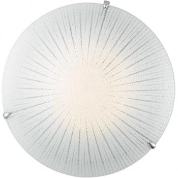 Plafón de cristal Chantal 1 bombilla, Cristal blanco, LED, Estampado, Plafón Blanco, 1820lm, 4000K, 40cm