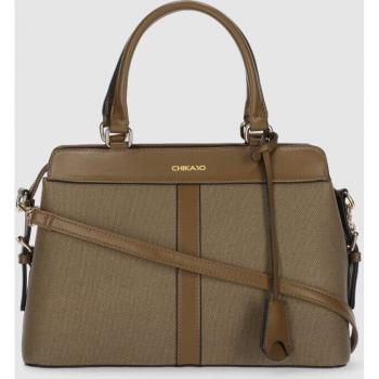 Chika10 Bolso de Mano Multiposición 6812-4 Taupe con Cremallera