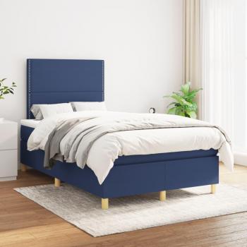 Cama Spring Blinder con colchón tela azul 120x200 cm