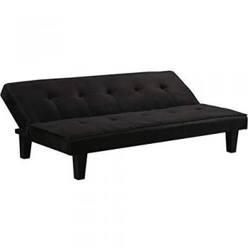 habitatetjardin Sofá Cama - John - 3 plazas - Microfibra - Negro