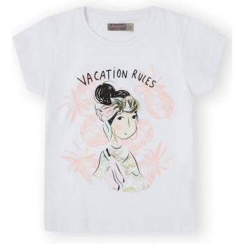 Camiseta de niña con estampado frontal de vacaciones