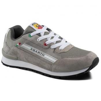 Zapato Ocupacional ABARTH Competizione 500 Gris Piel de Ante y Mesh Repelente al Agua O2