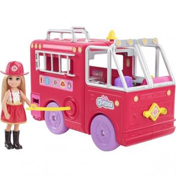 Barbie Chelsea HCK73 muñeca con camión de bomberos