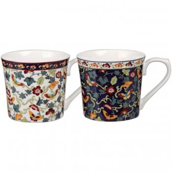 Churchill China Queens Hidden World AST Imp jardín Tudor taza, multicolor, 280 ml, juego de 6