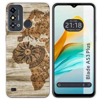 Funda de Silicona para ZTE Blade A53 Plus con Diseño de Madera 07 y Dibujos