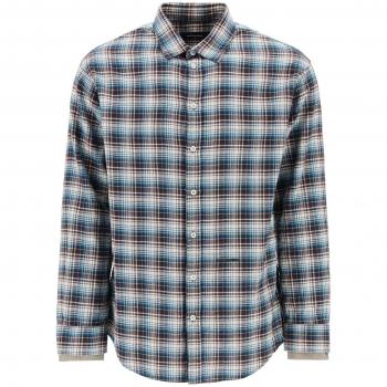 Dsquared2 Check Shirt with Layered Sleeves - Size 48 - Blue - Multicolor - Men's Shirt