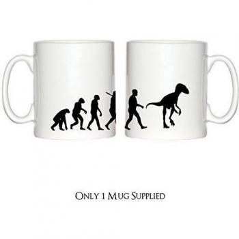 Taza del diseño de la evolución de un velocirraptor