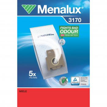 Bolsas de Aspirador Menalux 3170 - Paquete de 5 Unidades + Filtros para Miele S140/S157/S168PH