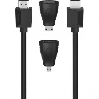 Cable HDMI de Alta Velocidad Ultra-HD 4K con Ethernet de 1,50 m + 2 Adaptadores HDMI