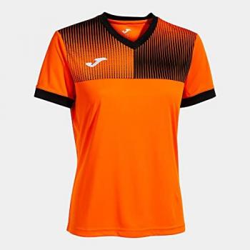 Camiseta Manga Corta Eco Supernova Mujer Naranja Negro