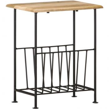 vidaXL Magazine Rack 40x30x50 cm Solid Mango Wood and Steel