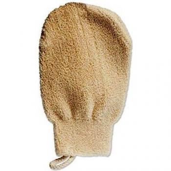 Manopla de baño de algodón.