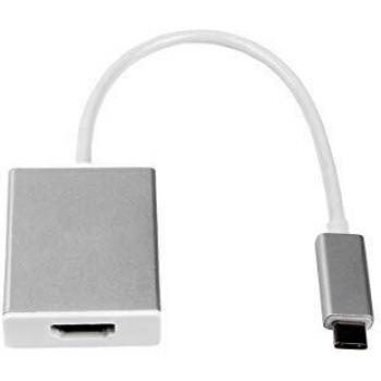 Adaptador USB-C a HDMI 2.0 LMP, resolución 3840 x 2160 píxeles, carcasa de aluminio plateada