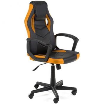 Silla Gaming Ergonómica AKORD FG19 Negro y Naranja, Ajustable, Reposabrazos, Carga 130 kg