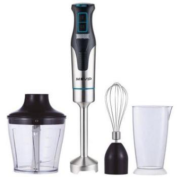 Batidora de Mano Muvip Inox 1200W con Accesorios, 2 Velocidades, Control de Velocidad Variable, Cuerpo de Acero Inoxidable