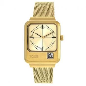 Reloj TOUS Life in Mars IPG Esf Silver Esterilla 300358011, Reloj analógico y digital de mujer MARS con brazalete de acero IPG dorado, resistente al agua