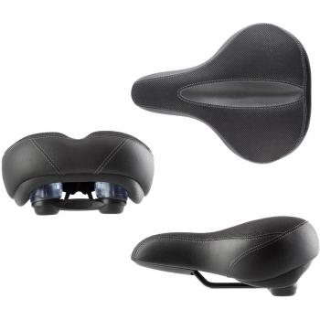 City - Sillín para mujer city Sattel - Sillín de bicicleta sillín con elastómero Silenciador Negro