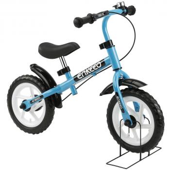 Enkeeo - 12” Bicicleta de Equilibrio, Bicicleta sin Pedales para Los Niños de 3-6 Años, Marco de Acero al Carbono, Manillar y Asiento Ajustable, con Timbre y Freno de Mano, 50kg de Capacidad, Azul