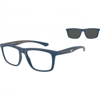 Emporio Armani EA4235 Sunglasses for Men, Color: 61851W, Square Frame, Blue, Size: 53 MM, Blue Mirror Lens