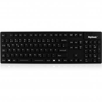 Teclado KeySonic KSK-8030 IN USB QWERTZ Alemán Negro Silicona IP68
