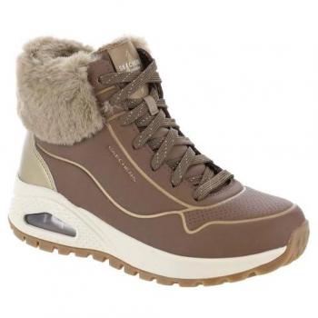 Skechers Uno Rugged Botas Cortas al Tobillo de Mujer, Marrón, Talla 41 EU, Diseño Plano con Cremallera, Casual