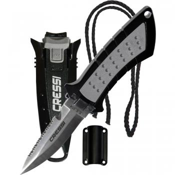 Cressi RC558000 Lima - Cuchillo de Buceo, Color Negro y Gris