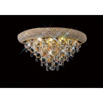 Aplique Alexetra Medium 3 luces oro / cristal, lámpara de pared mediana, 3 luces, acabado en oro francés, con detalles en cristal