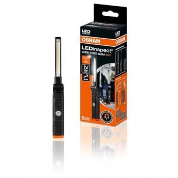 Lámpara de mano OSRAM LEDIL422, luz de trabajo LED WIRE-FREE SLIM 600, brillo hasta 600 lm, batería recargable sin cables, función de antorcha, flexibilidad de 180°, giro