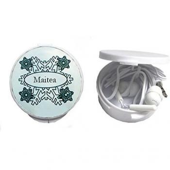 Auriculares in-ear en una caja personalizada con Maitea